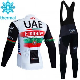 Uae Emirates Cykeltrøje Langærmet + Bib Cykelbukser Vinter Thermal Fleece 2023 N002